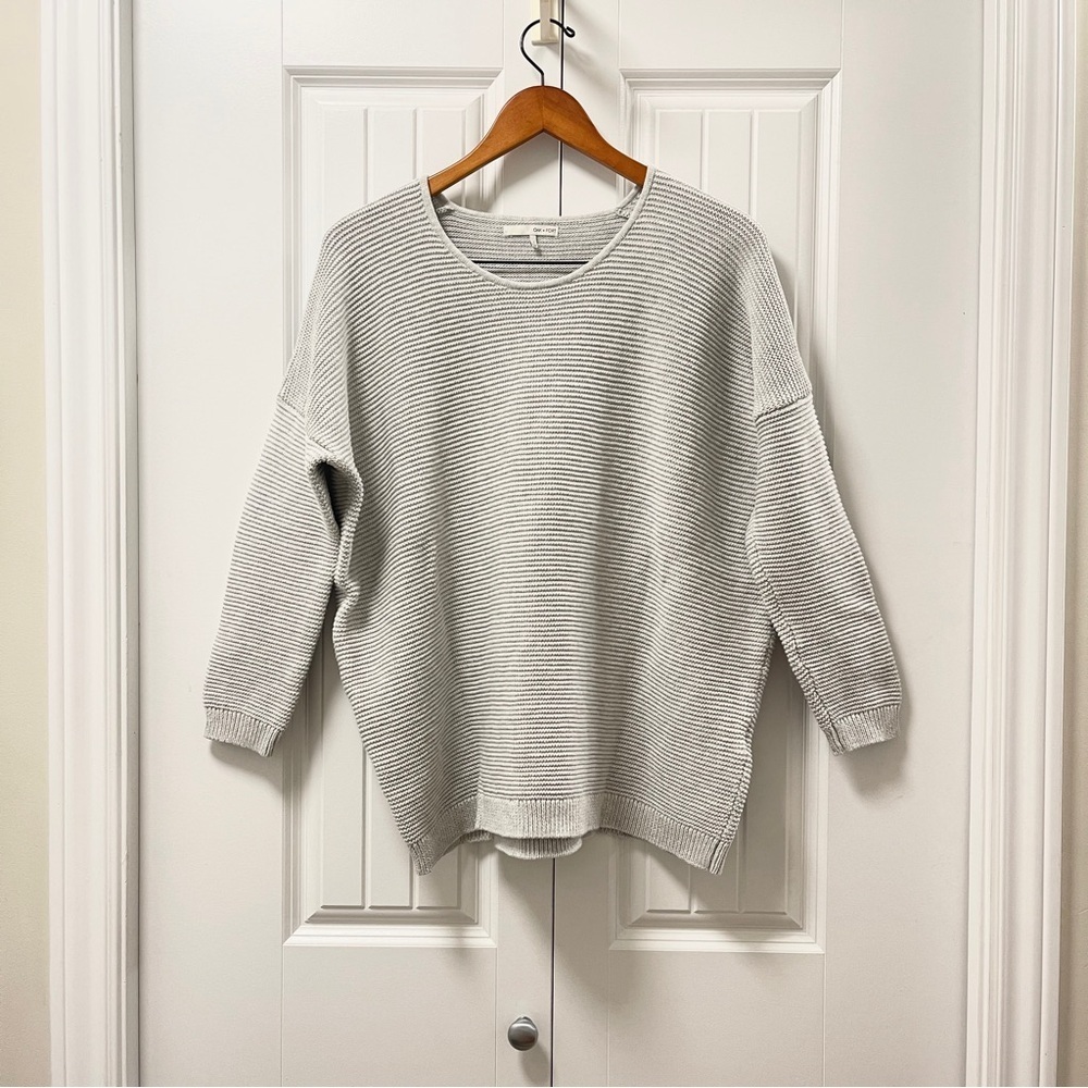 OAK + FORT Ribbed Knit Sweater Grey - Size S